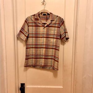 Vintage Levi’s Short-Sleeve Plaid Shirt - Beige & Rust
